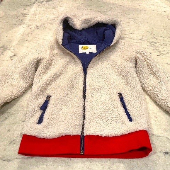 Cozy Boden Sherpa Fleece Jacket with hood - Great condition!